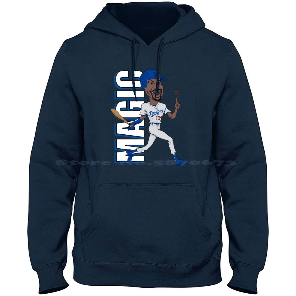 Magic Johnson 100% Cotton Hoodie T Shirt Magic Johnson Blue Baseball Espn 34 Basketball Royal Bat Cleats Caricature Cartoon