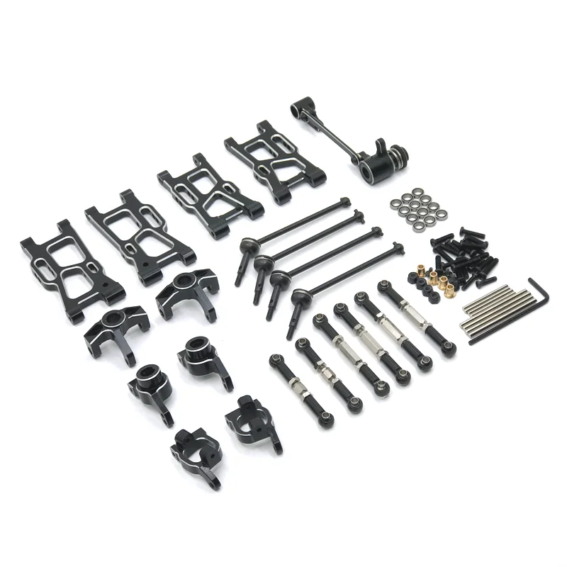 Aggiornamento del metallo braccio oscillante sterzo gruppo sterzo 9 pezzi Set per LC RACING 1/14 LC12B1 EMB-1H-DTH-MTH RC ricambi auto