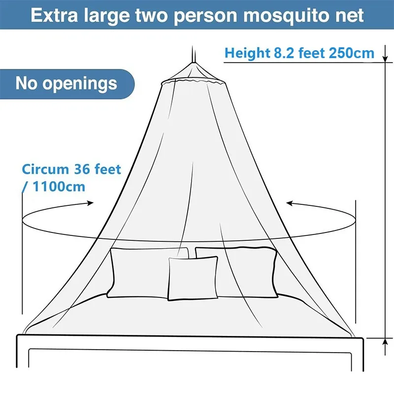 Mosquito Net for Bed, Canopy Bed Curtains for Twin Full Queen King Size Bed, Dome Mosquito Netting Bed Tent for Outdoor, White