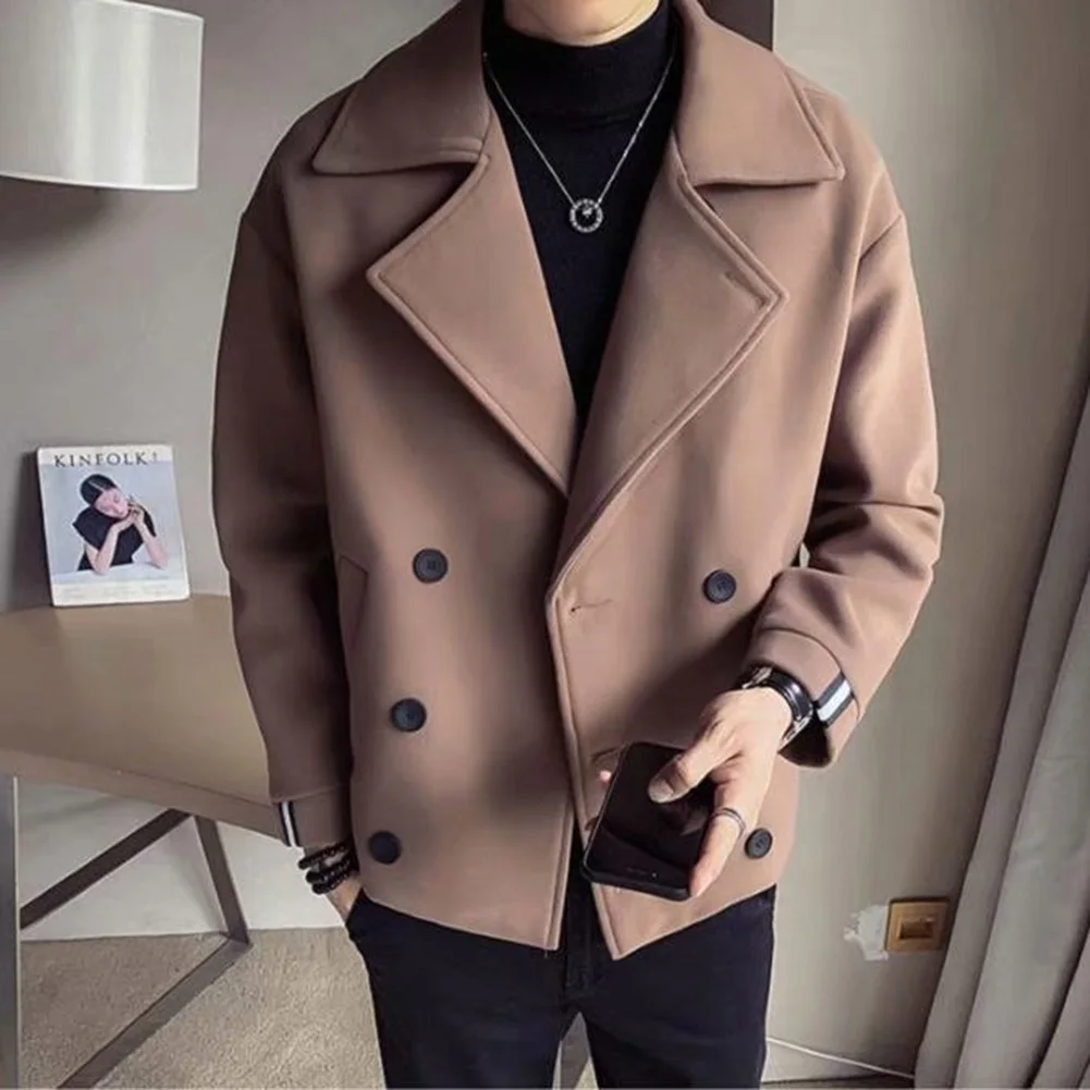 

Korean Fashion Casual Loose Jacket Autumn Winter Jacket Brand New Casual Style Lapel Neckline Polyester Fabric