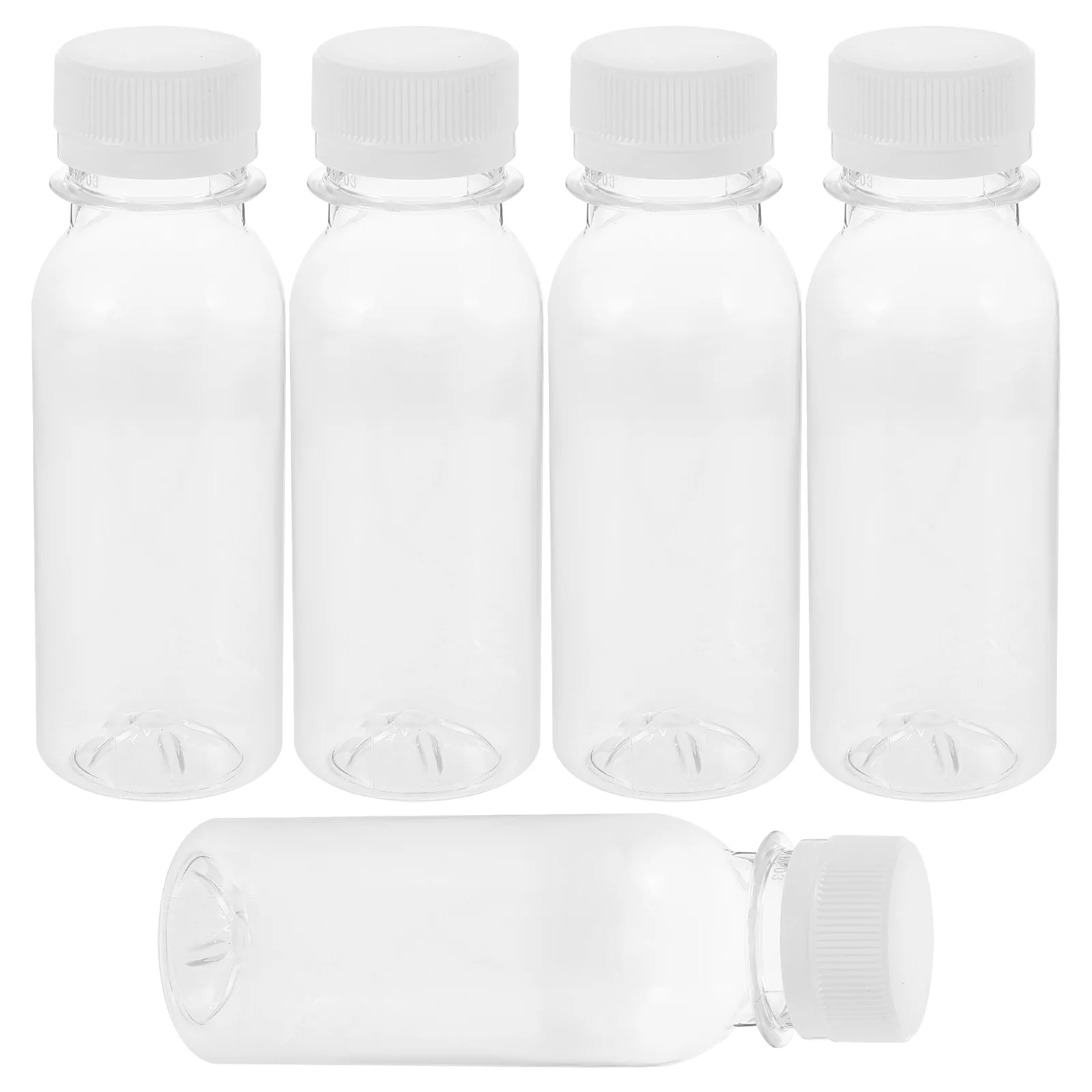 5 Pcs 100ml Transparent Pigment Bottle Milk Square Cups Juice Bottles for Juicing Beverage Drink Jar