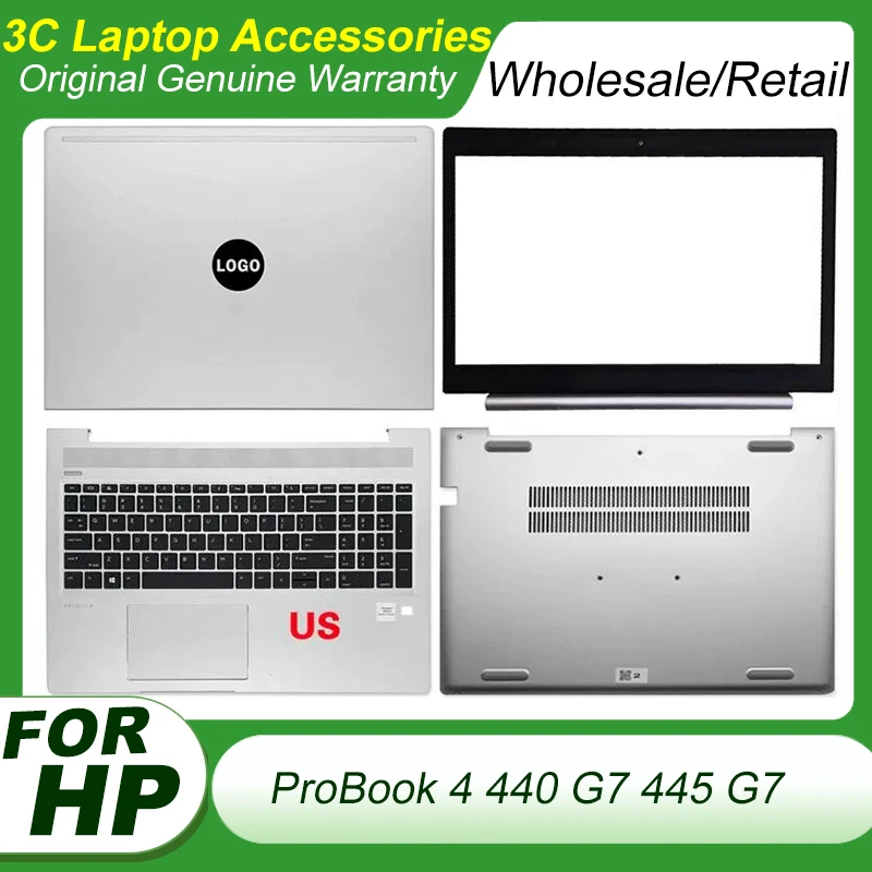 

NEW Original For HP ProBook 440 G7 445 G7 Laptop LCD Back Cover Front Bezel Palmrest Cover Upper Keyboard Bottom Case Repair