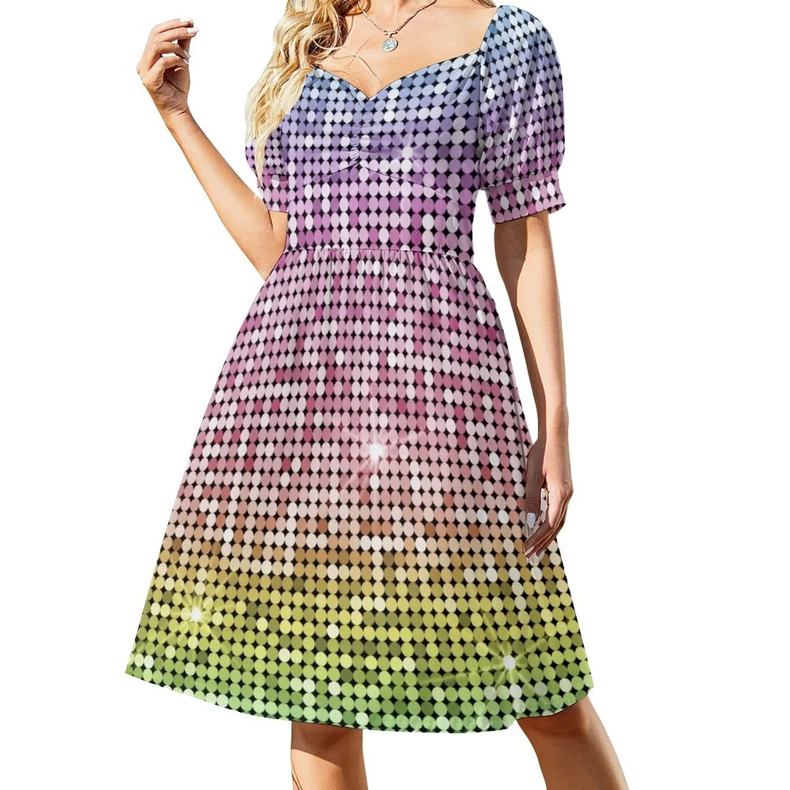 

Shiny Disco Ball Rainbow Dress prom dress clothes for women