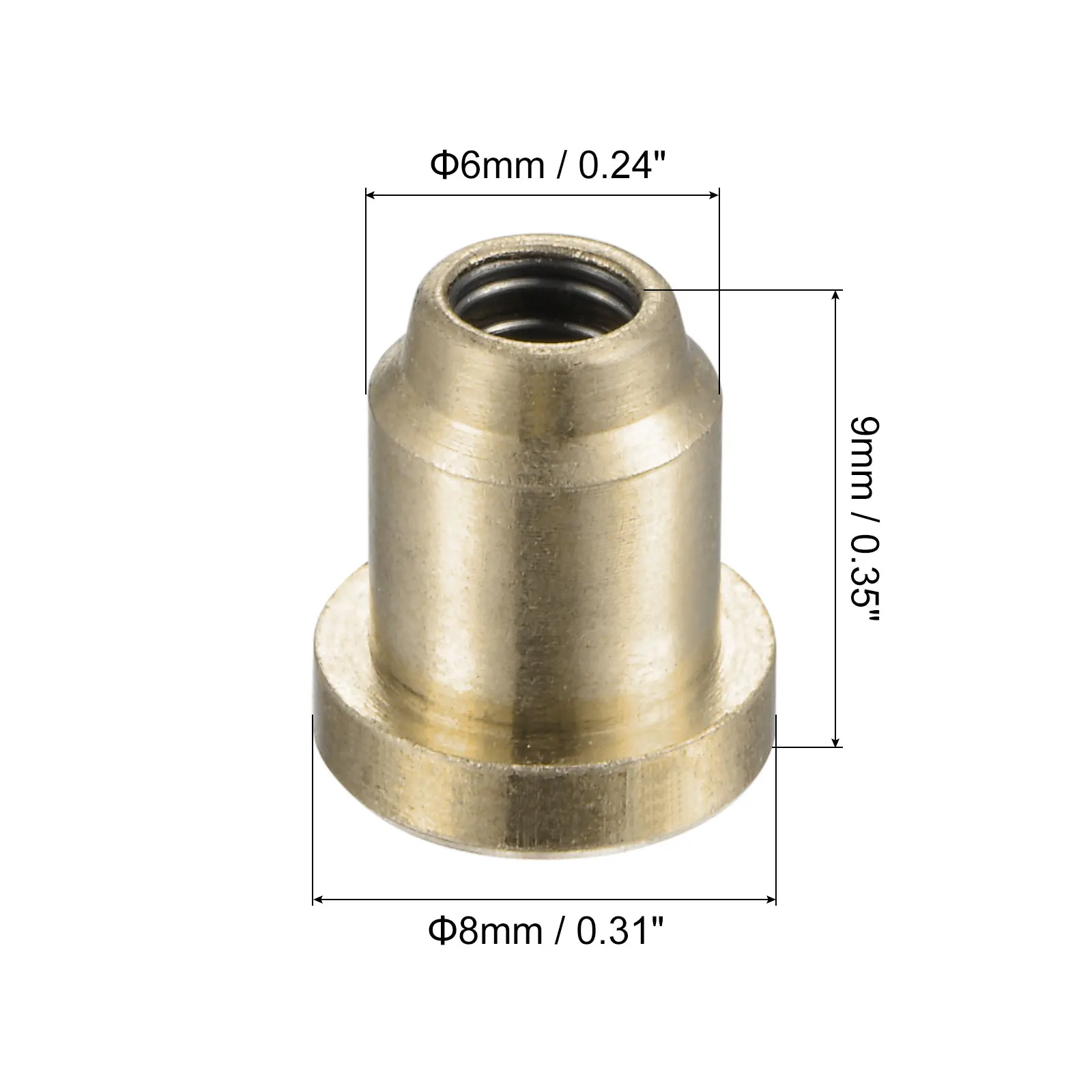 Uxcell 4Pcs Brass Push Button Flange Grease Oil Cup 6mm Ball Oiler for Lubrication System