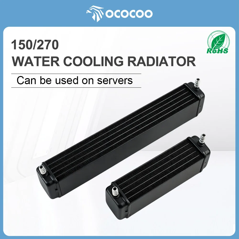 OCOCOO Aluminum Water Cooling Radiator For Server Industrial Liquid Heat Dissipation System Compact 150mm 270mm
