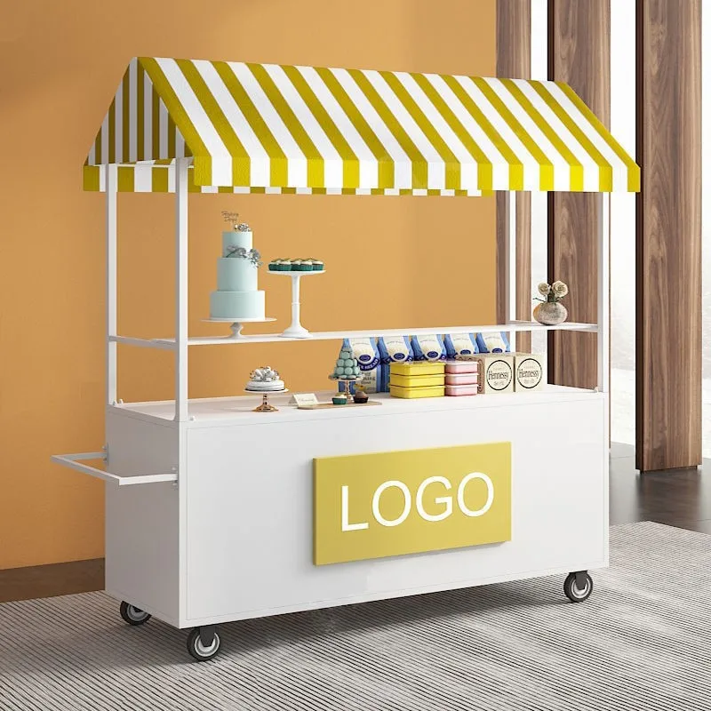 Wheel stall trolley outdoor night market float wrought iron promotion snack truck movable truck stall dining car