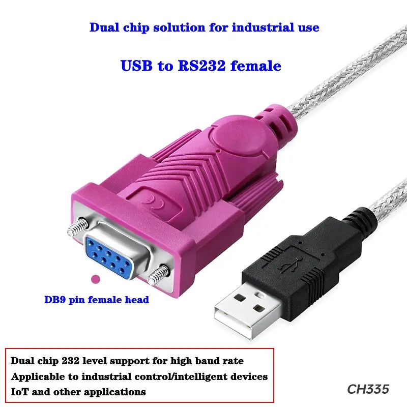 USB to RS232 Serial Port Cable DB9 Pin Male Female Serial Port Adapter Cable COM Port Industrial Computer Serial Port Data Cable