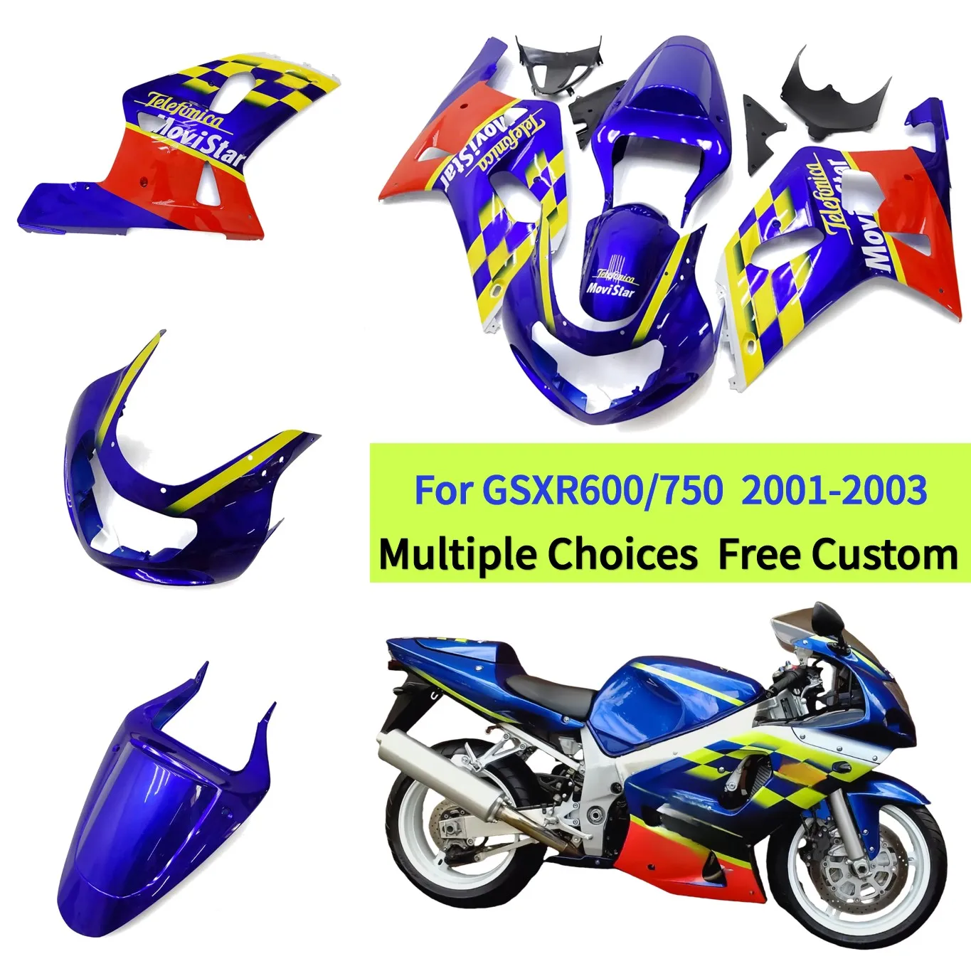 

GSXR600 GSXR750 2000 2001 2002 2003 Fairing Kit Motorcycle Body ABS Panels Replacement Part