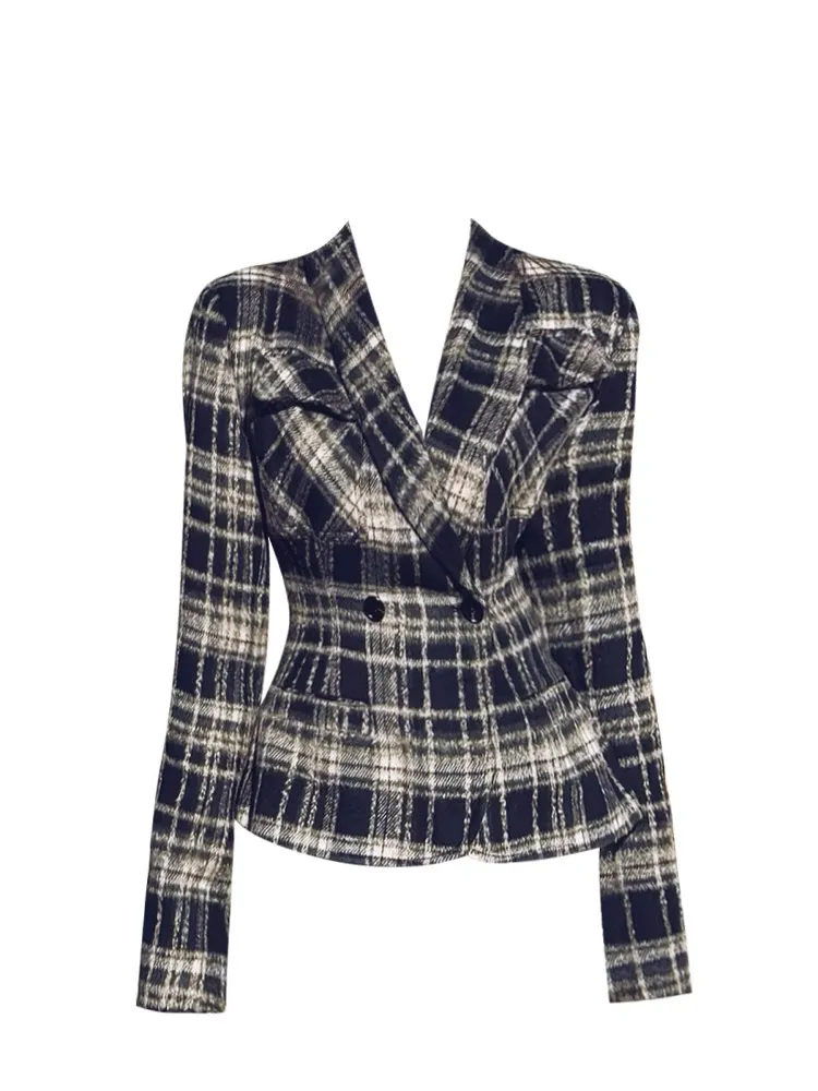 Women Plaid Blazer Y2k 2000s Vintage Suit Coat Japanese Loose Vintage Casual Oversize Jacket Outerwear Spring Autumn 2026