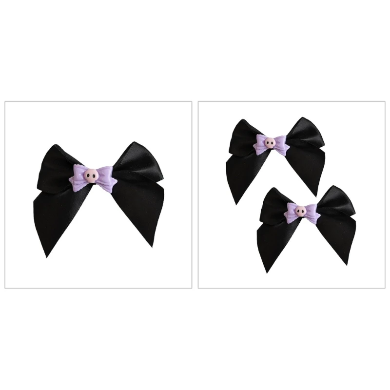 Skull Bow Hair Clip Elegant Large Side Clip Bow Sweet Girls Gothic Bow Style Bowknot French Barrette Dropship