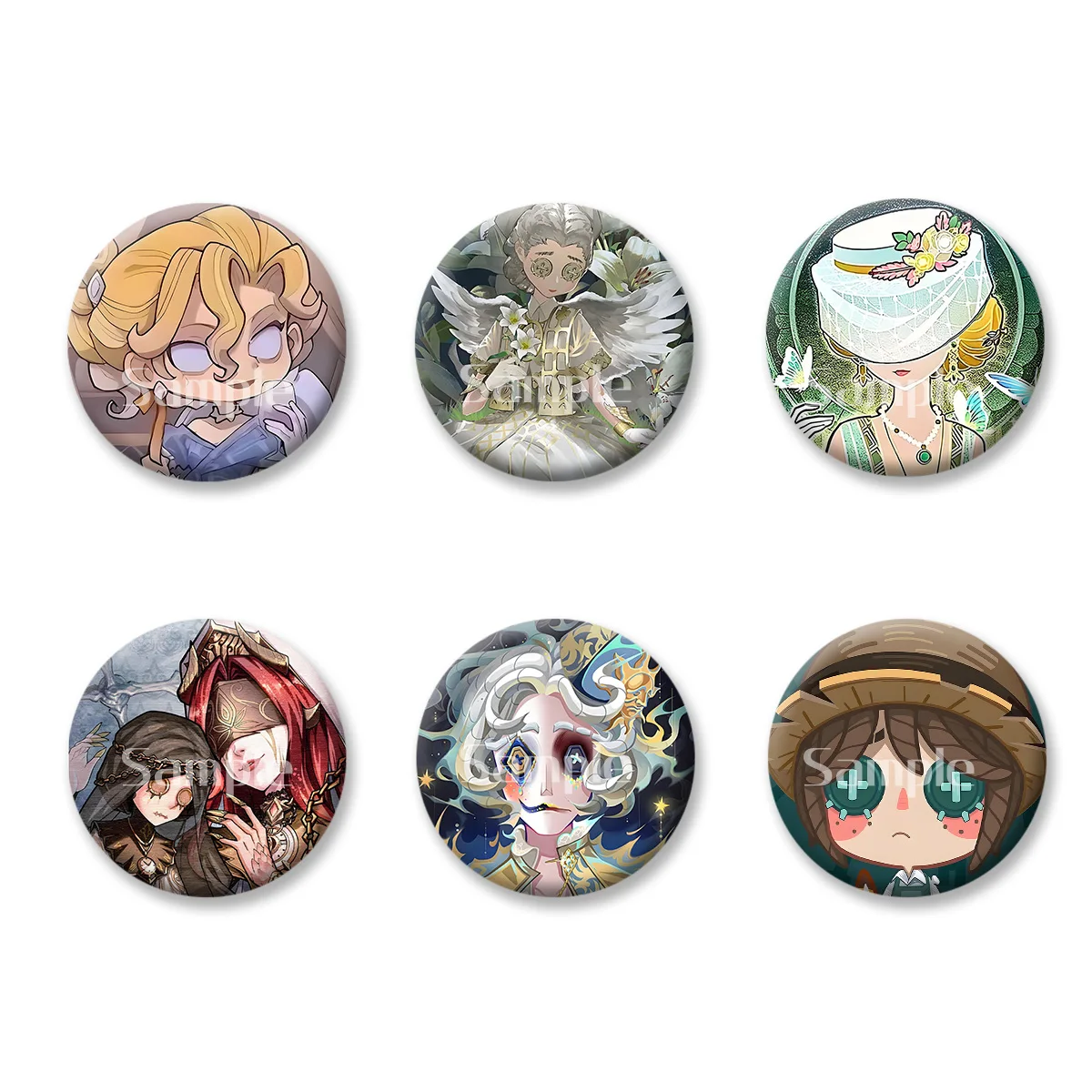 

The Fifth Personality Terror Anime Cartoon Flash Badge Keychains Makeup Mirror Fridge Magnet ACG Goods Game Peripherals Toy Gift