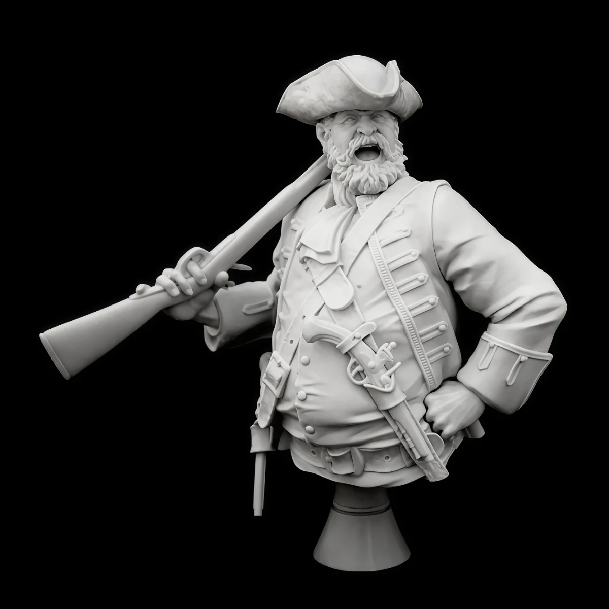 1/10 scale resin unpainted model kit, military theme, bust of Pirate Captain, unassembled and unpainted GK