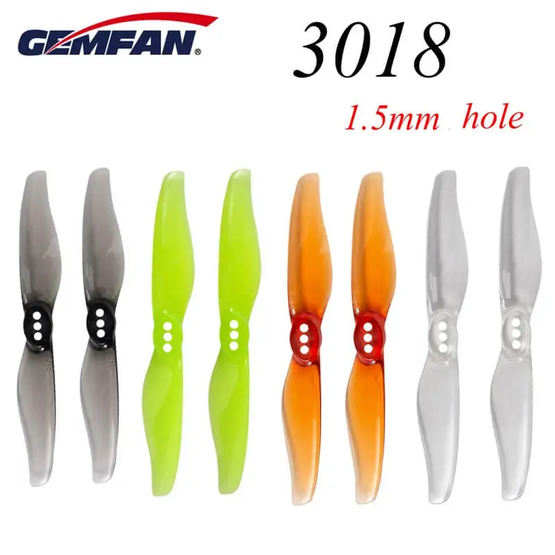 

8Pairs 16PCS Gemfan Hurricane 3018 Prop 3Inch 1.5mm Hole 2-Blade Propeller For RC FPV Racing Drone Toothpick Quadcopter Parts