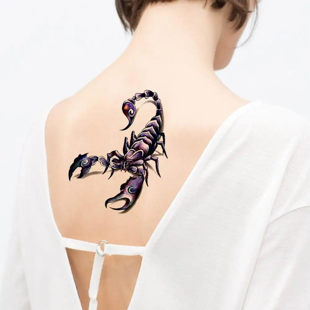 Men Fashion Cool Funny 3D Scorpion King Temporary Waterproof Tattoo Sticker