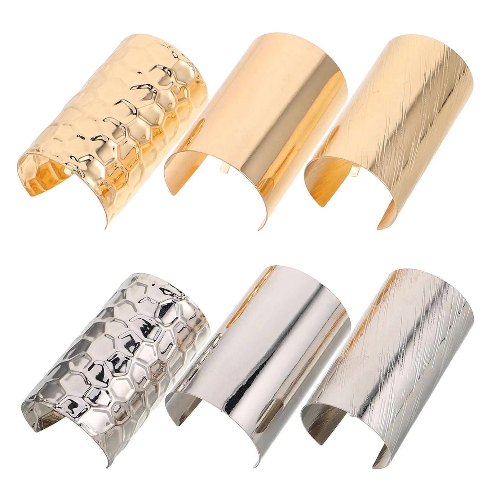 

6pcs Ponytail Cuff Alloy Metal Clips For Thick Fine Hair Vintage Decorative Buckle Barrette High Ponytail Holder Styling Tool