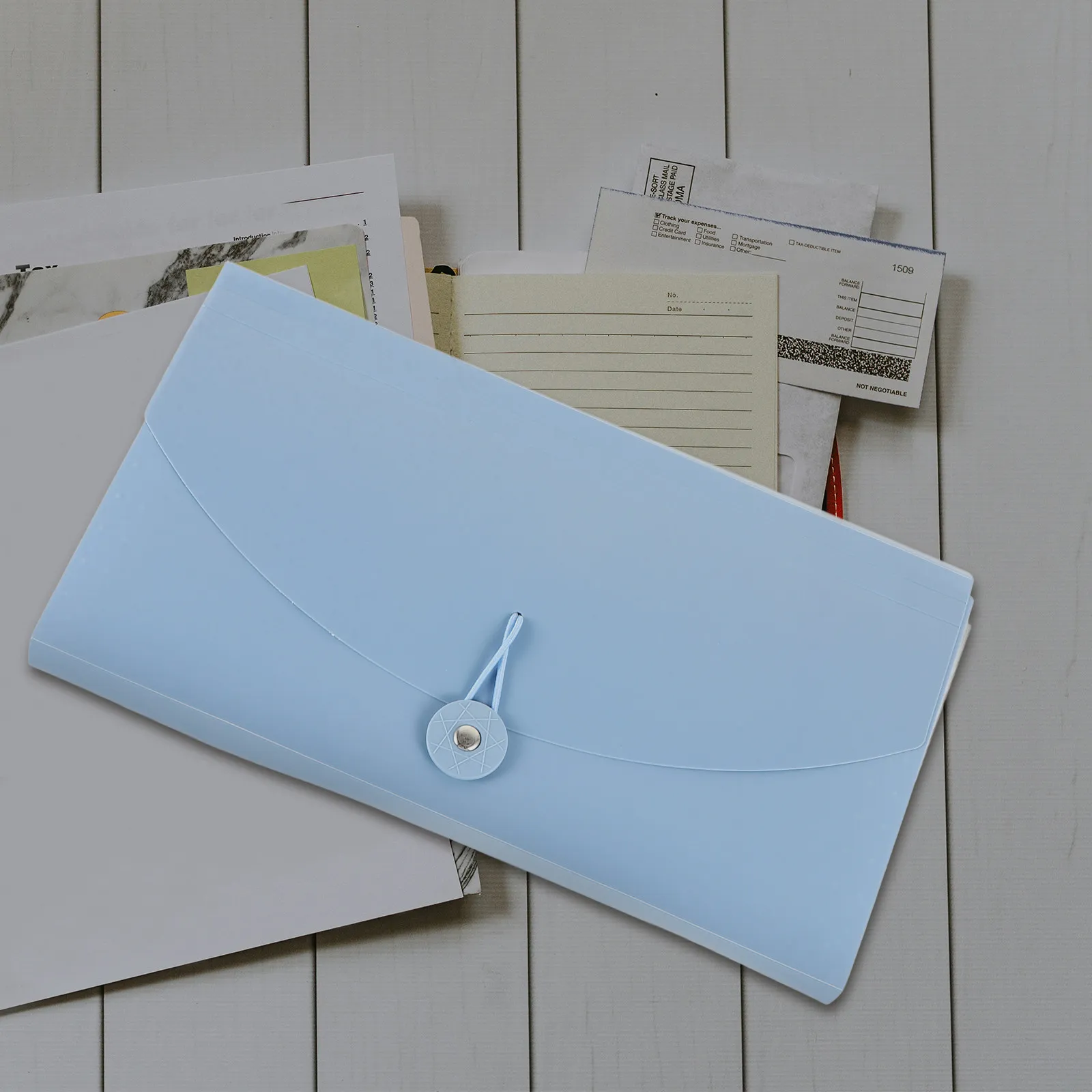 

Портативный многослойный органайзер-аккордеон формата А6 для хранения квитанций, счетов, визиток, билетов и документов