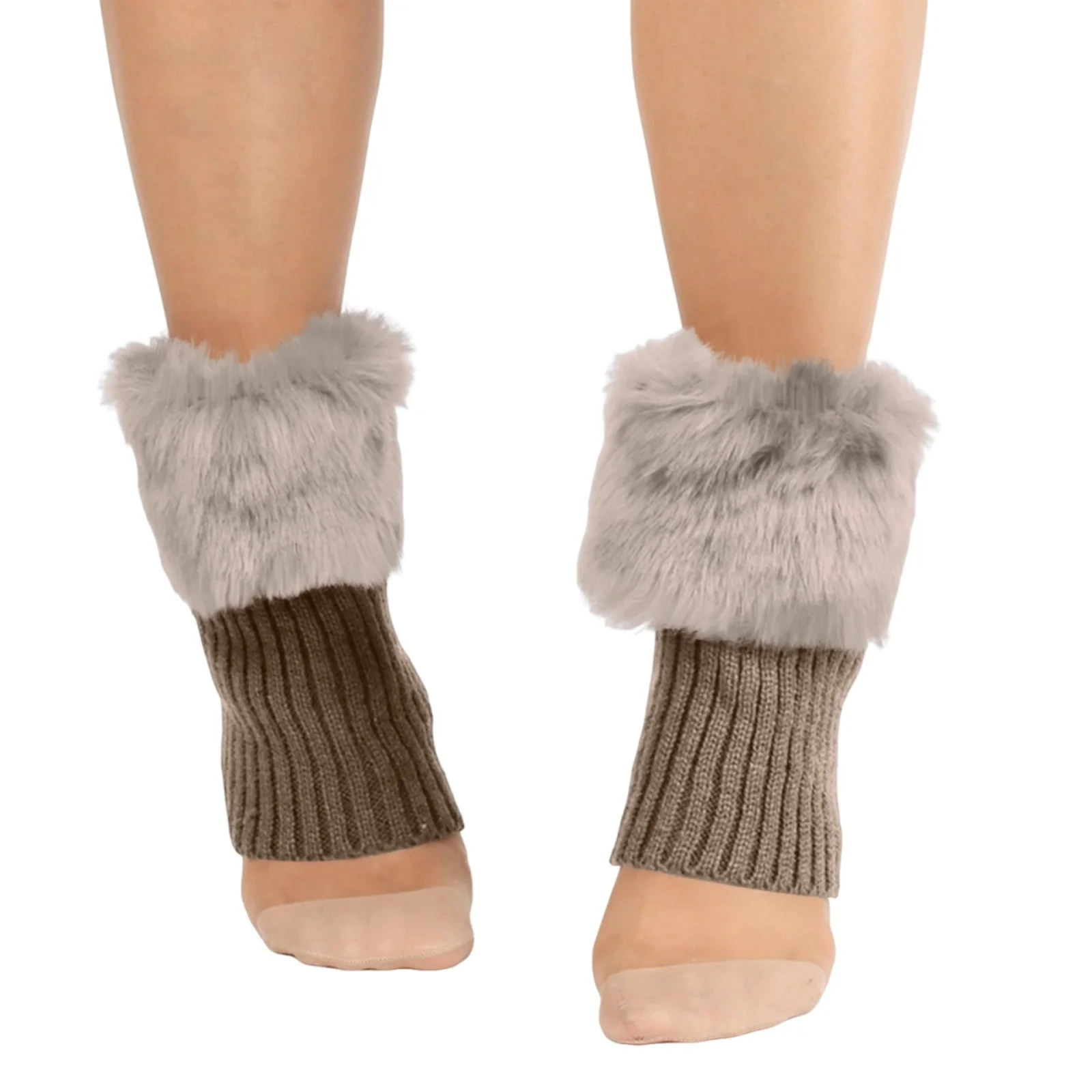 Womens Leg Warmers Ankle Winter Warm Stretch Knitted Slouch Thermal Ladies Thick Wool Cuffs Boot Socks Cover Black Female