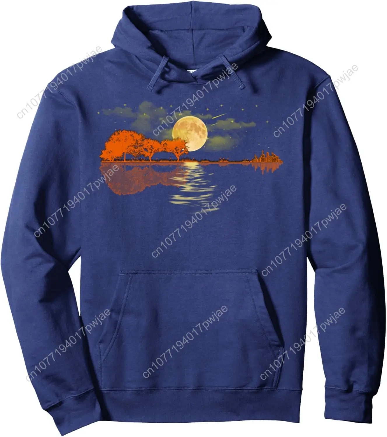 Felpa con cappuccio pullover per chitarra Nature Guitar Lake Shadow Love Pullover con cappuccio