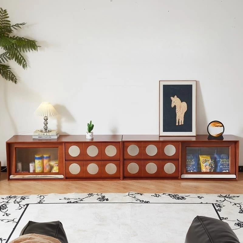 

TV cabinet combination living room display retro integrated floor drawer TV storage