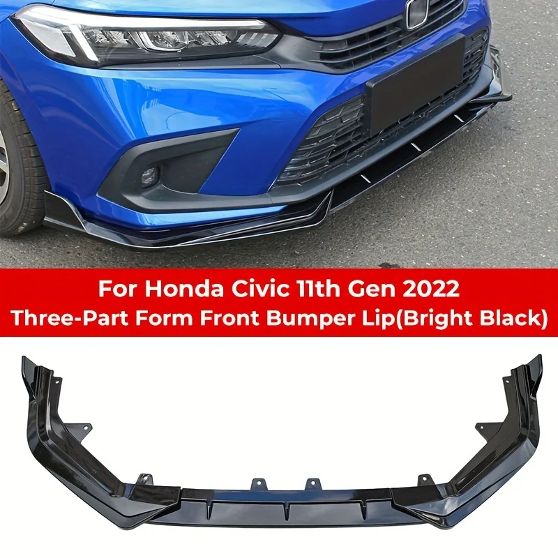 Install 11th Generation Honda Civic Front Bumper Splitter Diffuser Body Kit for Enhanced Aerodynamics and Bumper Protection