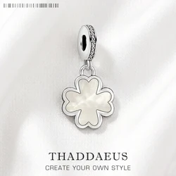 Cloverleaf Shell Design Charm Pendant Women Girl 925 Sterling Silver Lucky Fashion Jewelry Accessories Party Gift