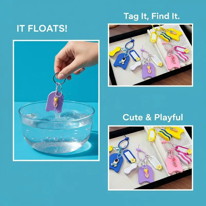 Floating Key Chain Waterproof Anti-Sink Key Holder for Kayaking Fishing Boating Swimming Outdoor Water Sports