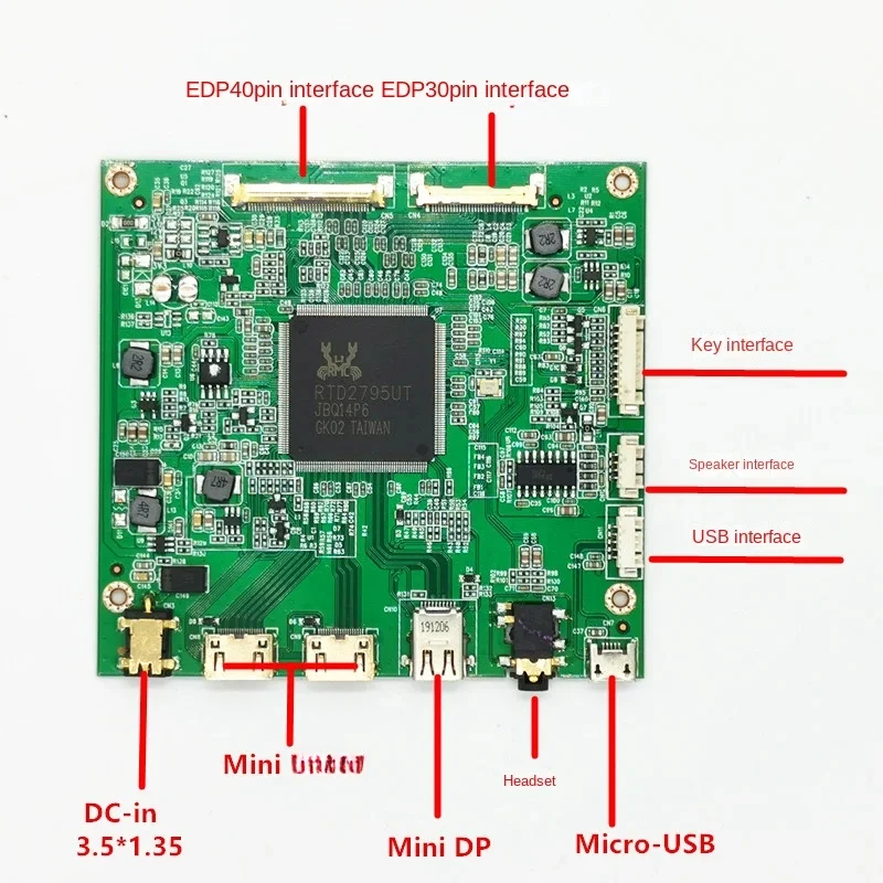 Tablero de controlador de pantalla LCD portátil 4K DP/HDMI a EDP HD HDR