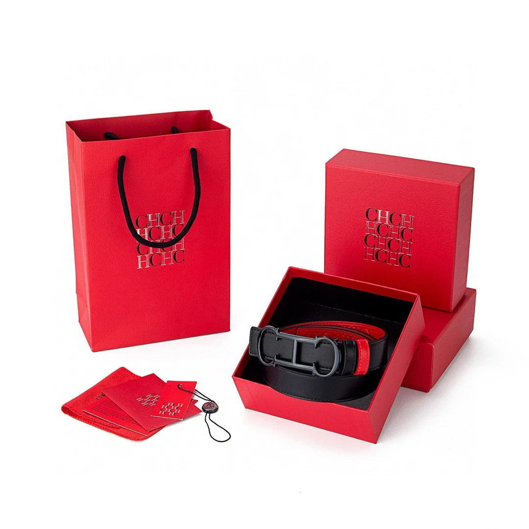 CH High Quality ​Women's PU Leather Adjustable Belt Gift Set By Luxury Designer Trendy Comfortable Versatile Waist Belt