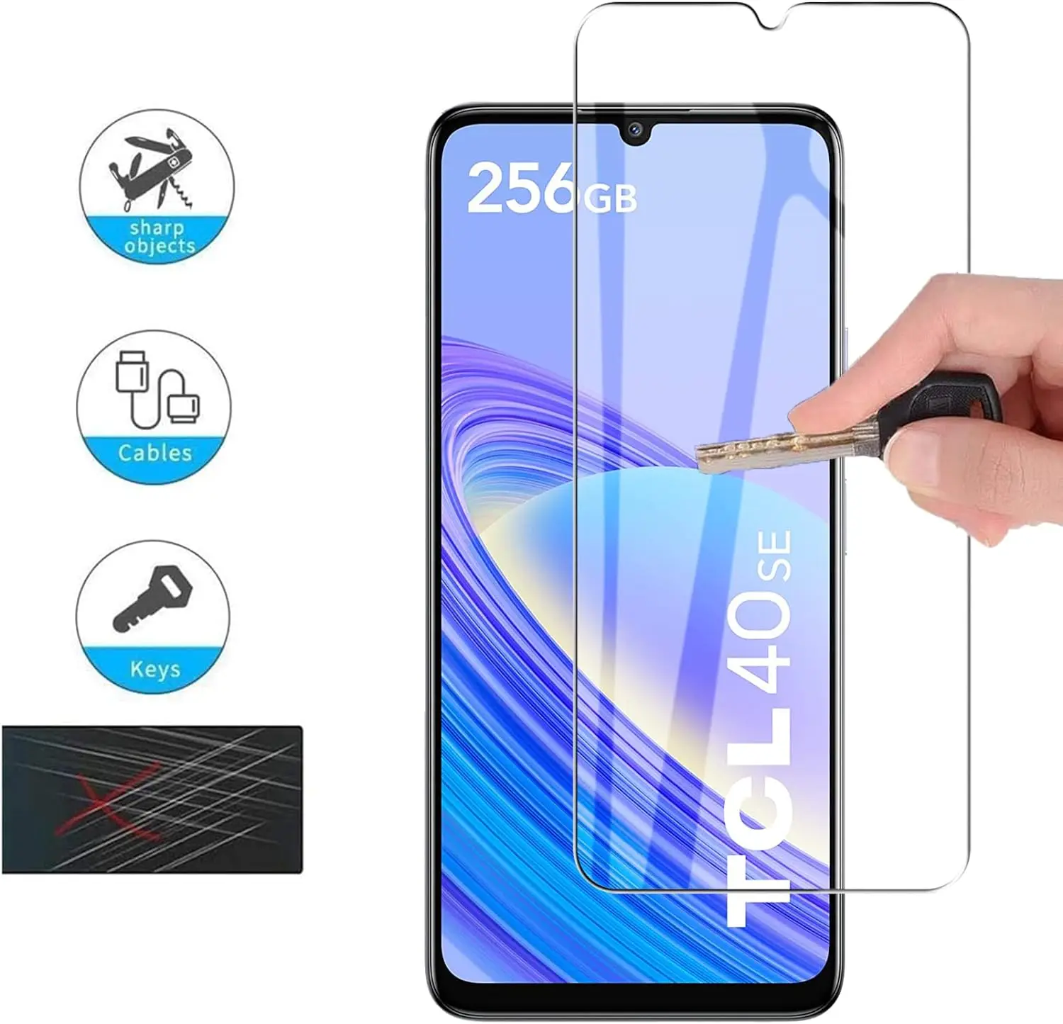 2/4Pcs HD Tempered Glass For TCL 40SE XL XE TCL 40R 40X 40XL 40XE TCL 30SE 406 408 Screen Protector Glass Film