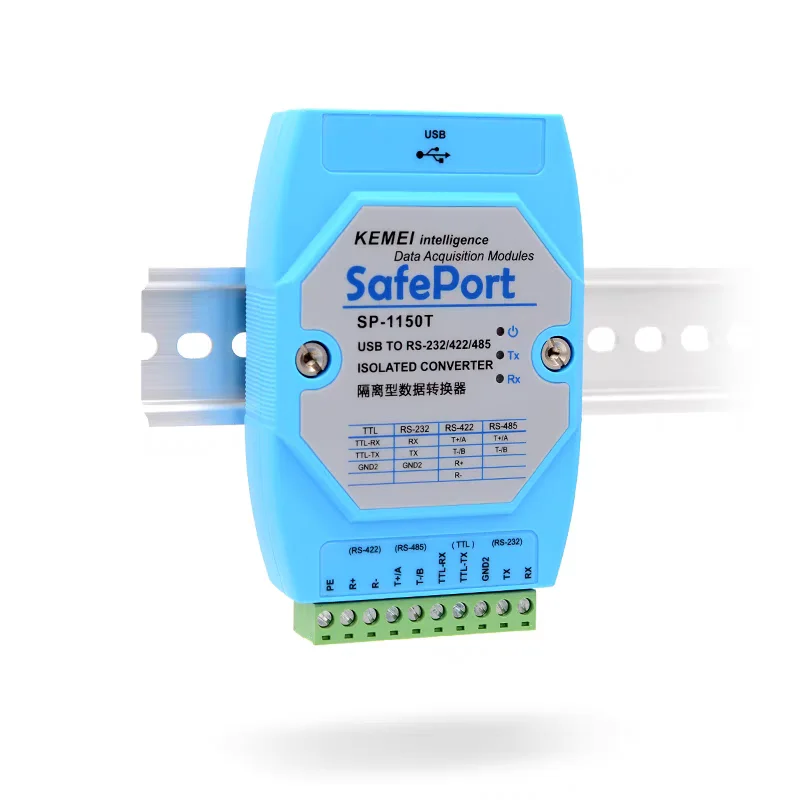 Isolated Optical Isolation DIN Rail USB to RS485 RS422 RS232 TTL Converter Serial Port Adapter