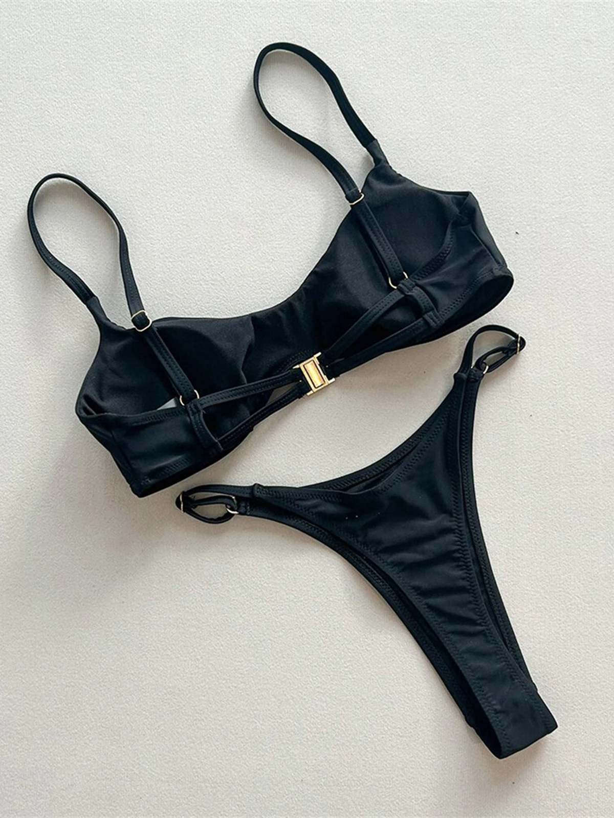 Metal Ring Mini Micro Thong Bikini Women Swimwear Female Swimsuit