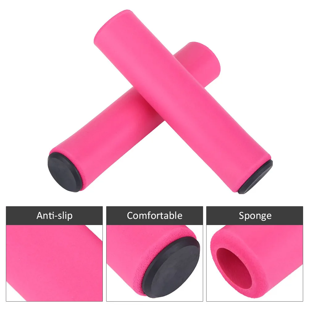 قبضة مقود الدراجة 7 ألوان 1 زوج مجموعة دراجة هوائية جبلية المقود الإسفنج المضادة للانزلاق امتصاص الصدمات غطاء مقبض غطاء مقود الدراجة