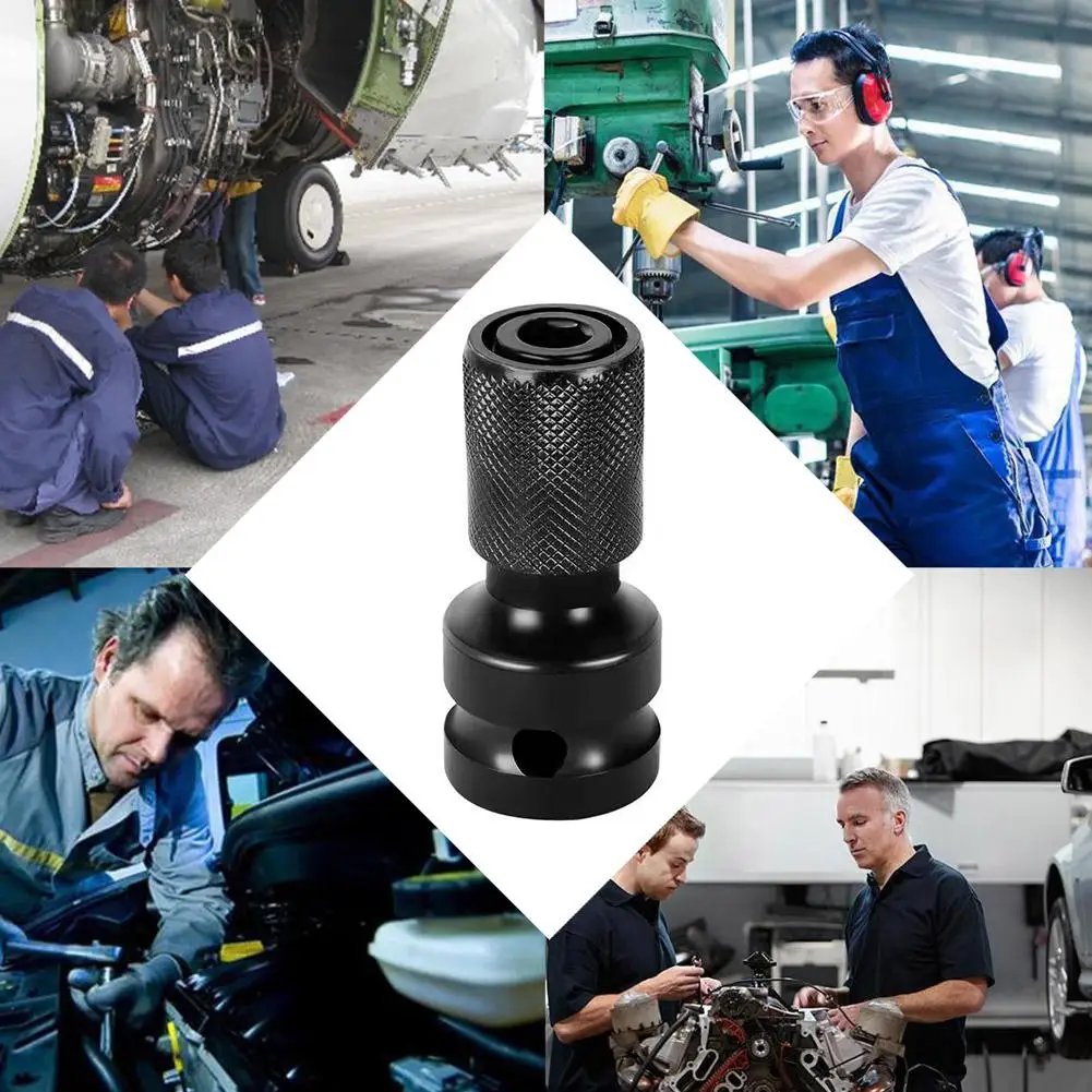 1/2 Inch Square To 1/4 Inch Hex Impact Wrench Adapter Steel Socket Bit Converter Quick Release Drive Adapter For Electric Drill