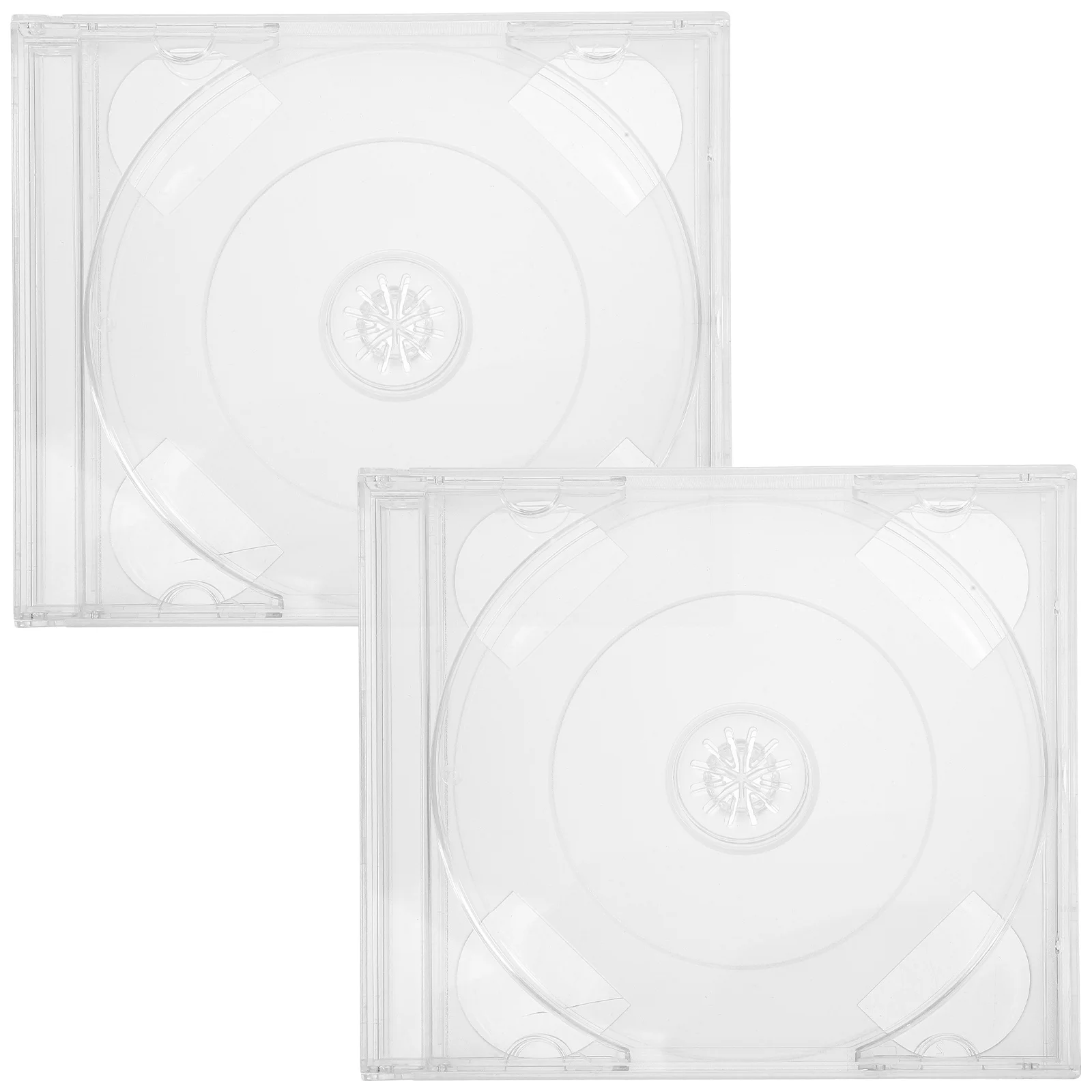 

2pcs Cd Storage Boxes Transparent Plastic Cases For Cds Dvds Portable Lightweight Clear Holder Reusable Travel Home