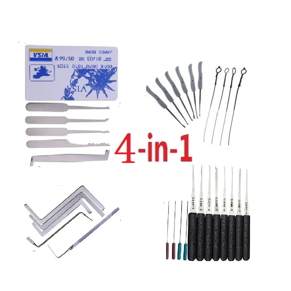 Professional Lock Pick Set Hand Tools Locksmith Tools Remove Hooks Lock Pin Broken Key Extractor Practice Pick Lock Combination