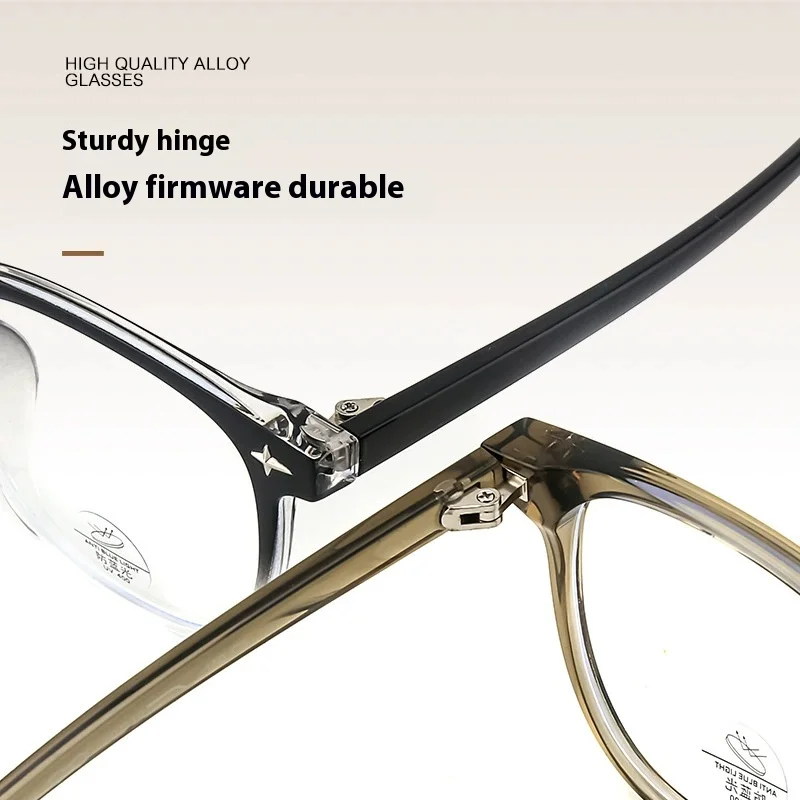 超軽量 RT90 処方光学メガネフレームブラウンスクエア眼鏡抗青色光メガネファッション眼鏡レトロ