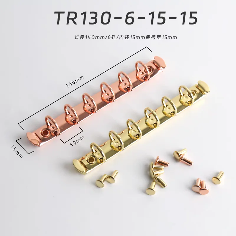 A7 6 Rings Binder Clips Gold Rose 15/20mm Diameters