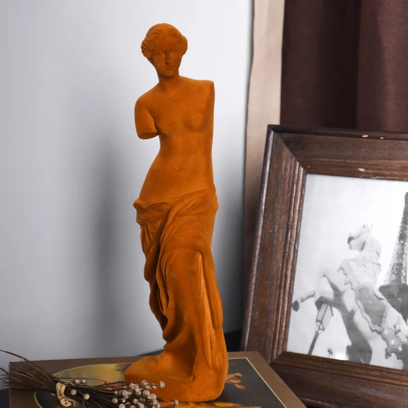 Venus Statue Flocking Resin Handicraft. Living Room Wine Cabinet, Bookcase, Office Desk Decoration. Housewarming Gift