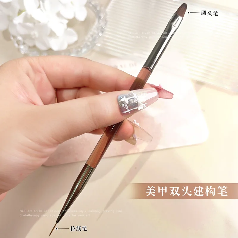 9 個 UV ジェルネイルブラシライナー DIY 絵画ペンマニキュアアクリル描画ブラシネイルアートデザイン爪先端表示ペイントツール