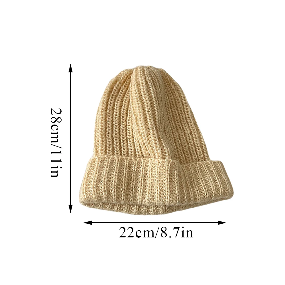 2024 Winter Warm Hats for Women Casual Stacking Knitted Bonnet Caps Men Hats Solid Color Hip Hop Unisex Female Beanies