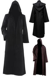 Anakin Cosplay Obi Wan Fantasia Black Brown Cloak Movie Space Battle Knight Disguise Costume Adult Men Fantasy Robe Halloween