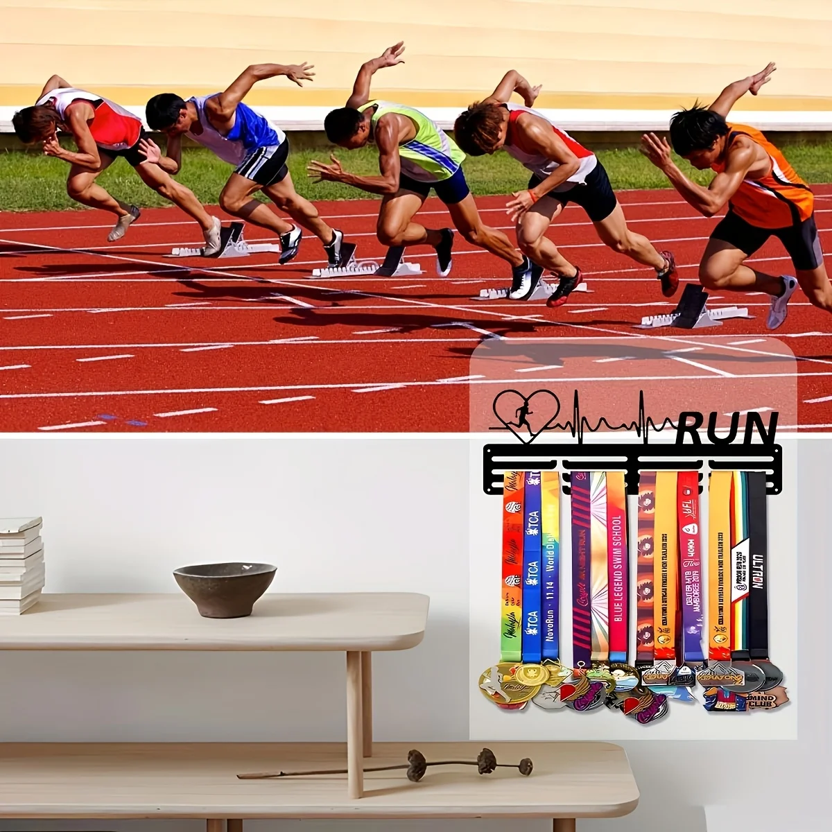 1pc Metal Black Medal Display Stand - Multifunctional Hanging Storage Rack for Running Sports Medals, Home & Office Decor image 6