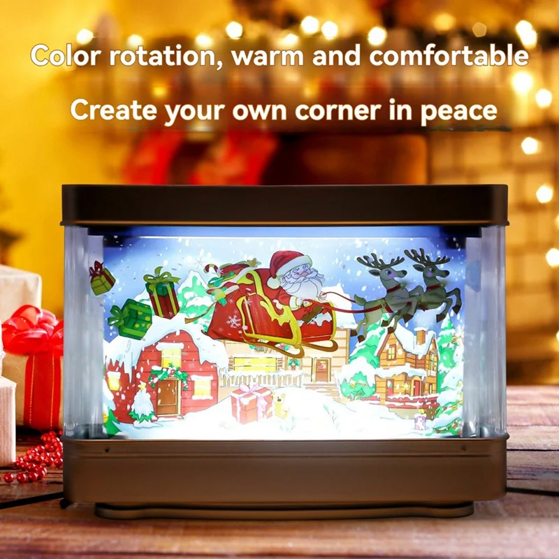 TKOH-USB Fish Tank Light Aquarium Decor Night Light Virtual Dynamic LED Table Lamp Cute Room Decor Gift