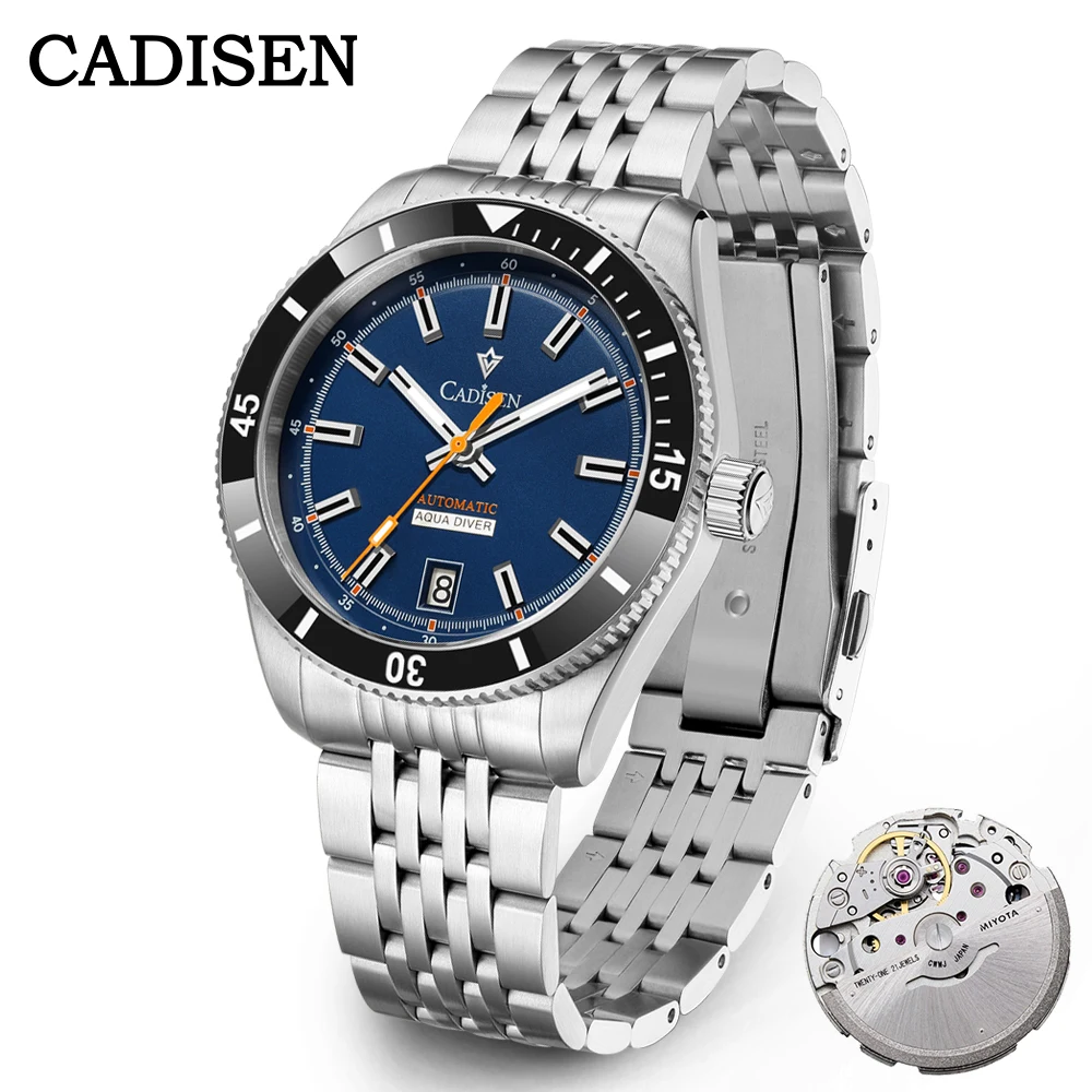 

Новые мужские механические наручные часы CADISEN MIYOTA 8215 Movt с керамическим безелем и сапфировым стеклом, водонепроницаемые до 10 бар, автоматические часы для мужчин