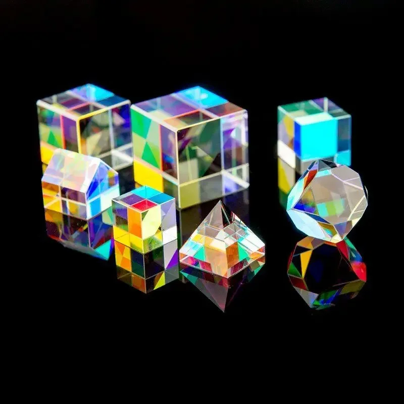 X-Cube Prism RGB Combiner Splitter Cross Dichroic 6-Sides Prism Polyhedron Pyramid Decoration Teaching Photograph Research