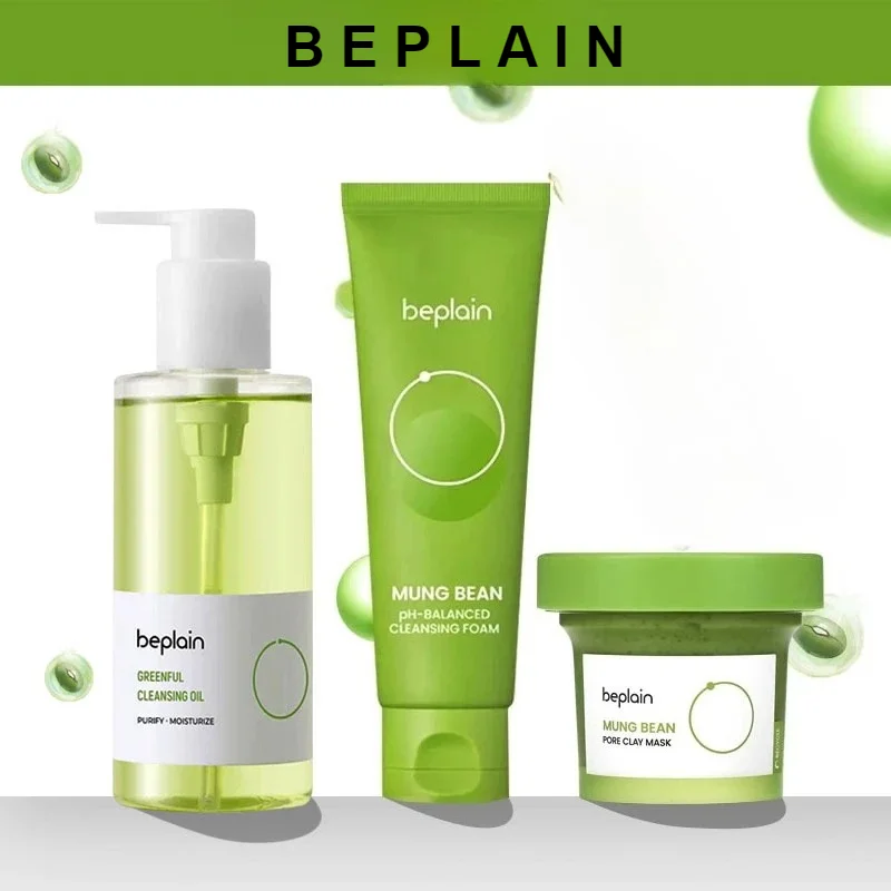 

Korean Skincare Facial Cleansing Pore Set Beplain Pore Clay Mask and Gentle Makeup Remover Oil Deep Cleaning Exfoliate 2pcs Set