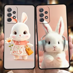 A Cute Rabbit With A Purple Hat Phone Case for Samsung Galaxy A15 A14 A25 A54 A34 A51 A71 A72 A73 A32 A52 A52S A21S 5G TPU Shell