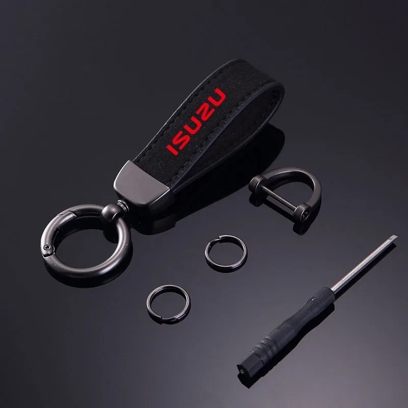 

Fashion Solid Color Flip Fur Keychain Lanyard Business Gift Key Chain for Isuzu D-MAX D MAX Dmax I II WFR VAN NFR ATV TROOPER