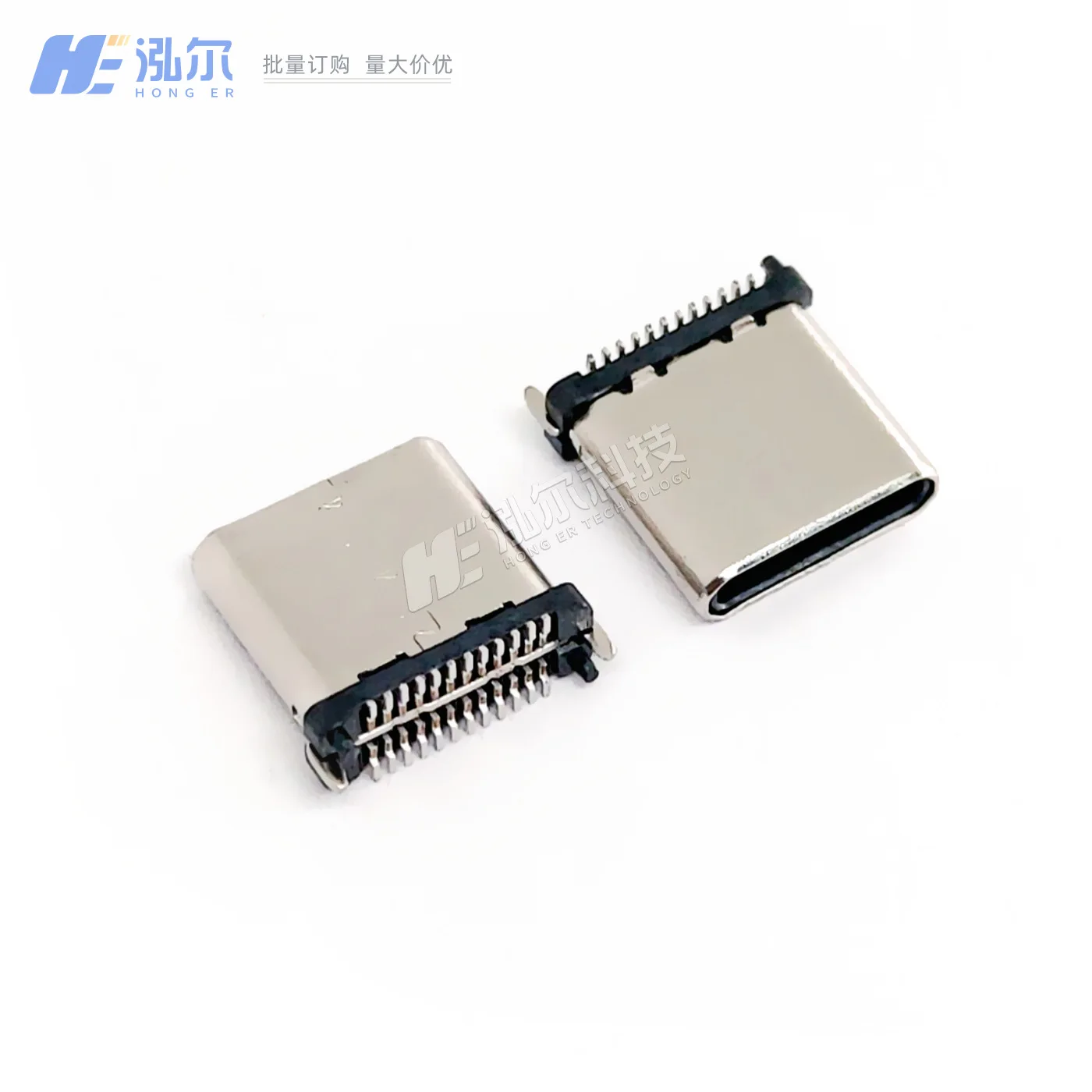 For TYPE-C Male 24PIN Vertical SMT H = 7.94mm USB Male Board Connector with Catch