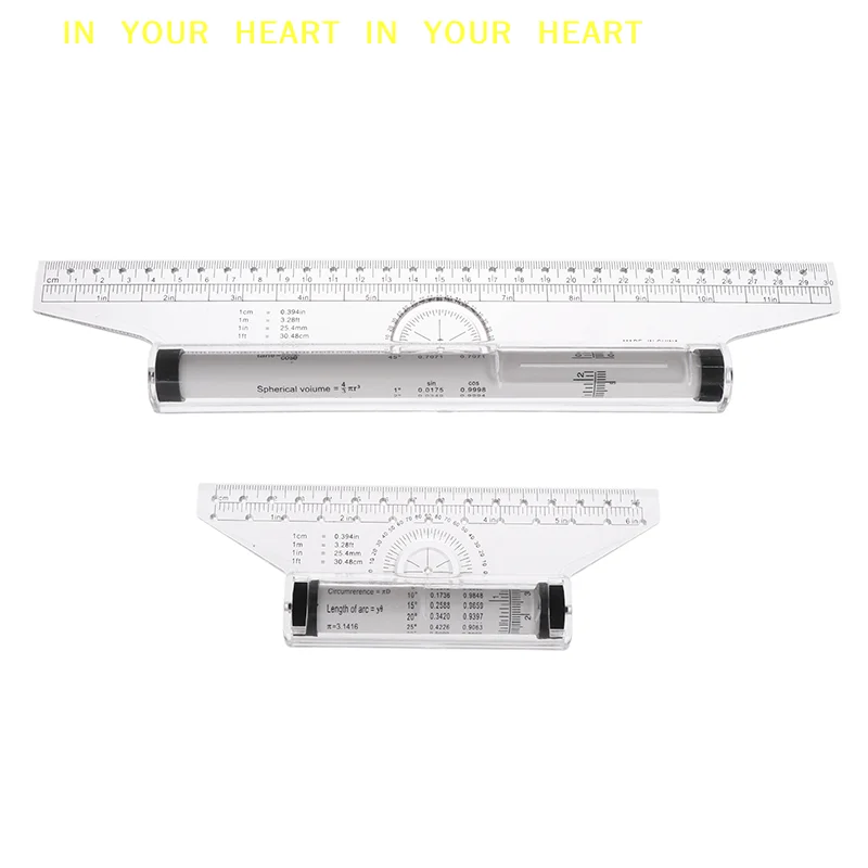 【X】Angles Line Ruler 15cm 30cm Multi-Function Drawing Tool Metric Rolling Ruler Clear Parallel Rolling Ruler